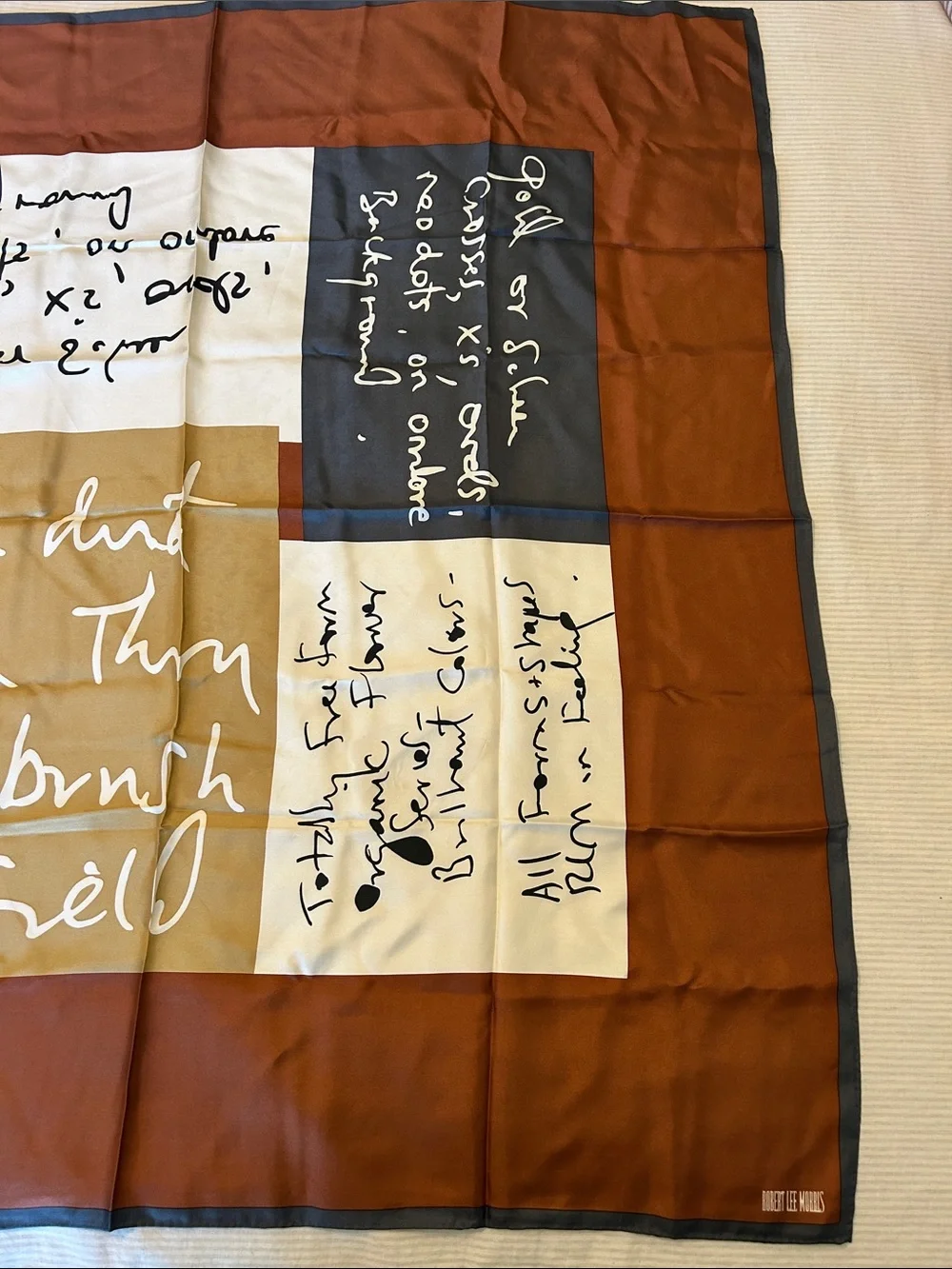 Robert Lee Morris Rust Brown & Gray Scarf